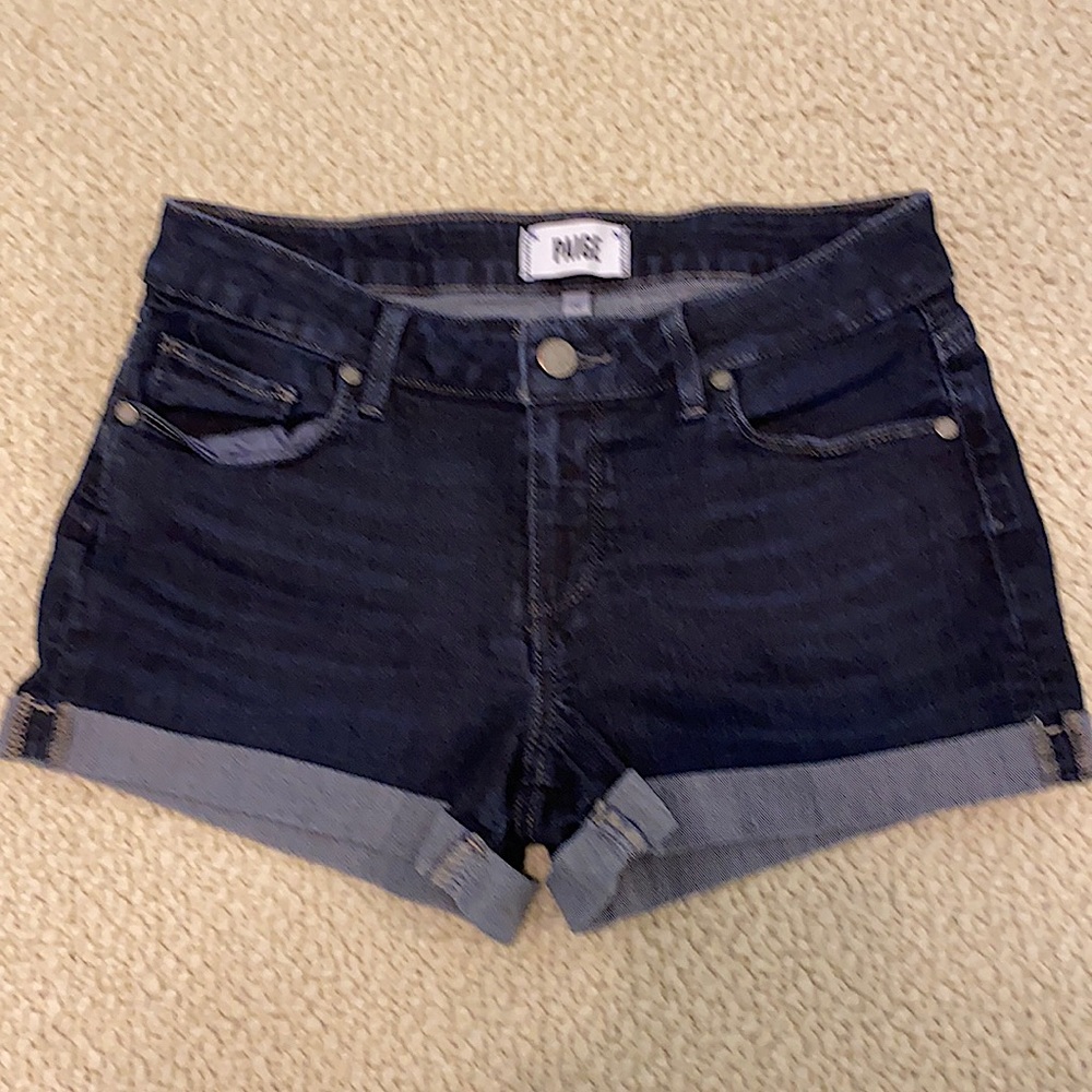 Paige dark denim shorts size 26.